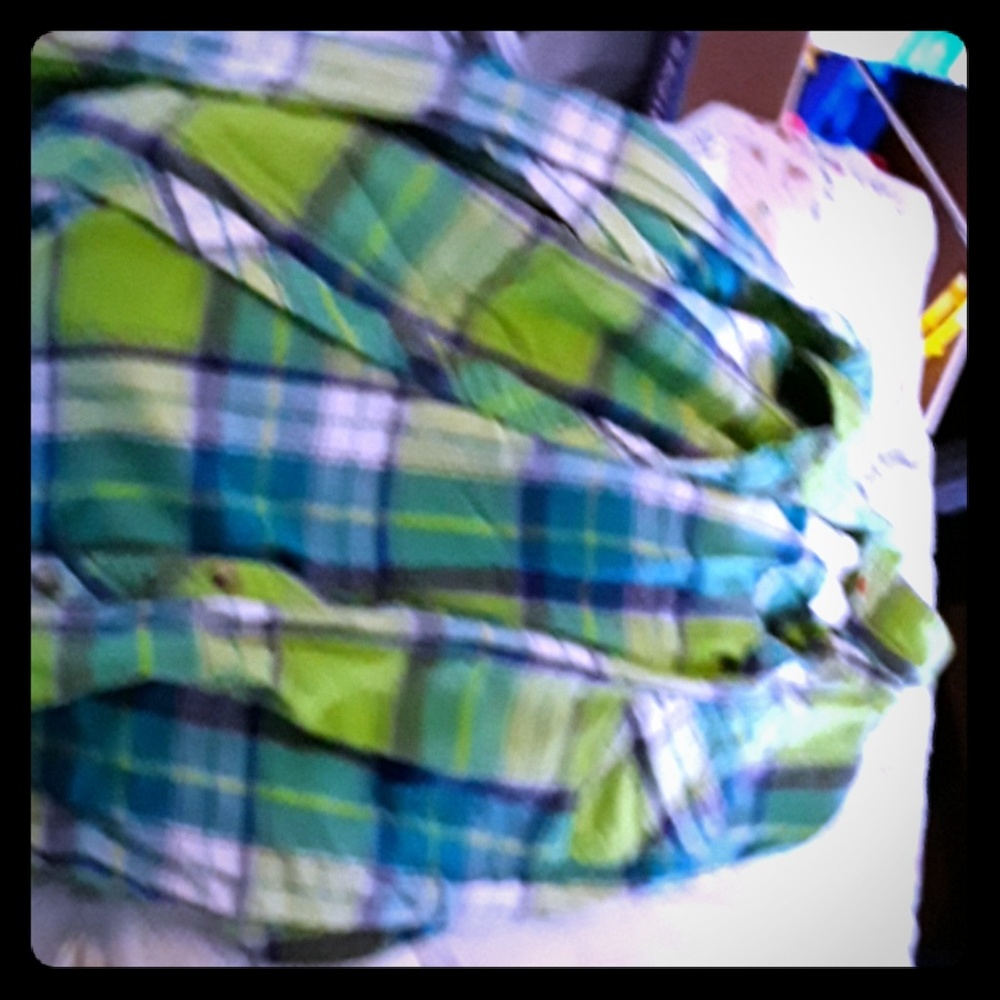 Green and blue flannel